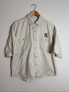 Vintage Chase Authentics NASCAR Shop Tours Mechanic Button Up Shirt XL